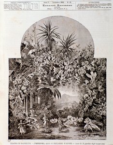 Illustration till operan Parsifal av Wagner, representerad 1882 på teatern i Bayreuth av Anonymous Anonymous