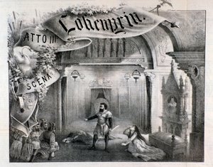 Illustration för scenen 2, akt III av Lohengrin, opera av Wagner av Anonymous Anonymous
