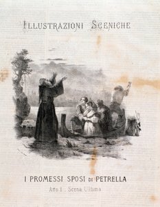 Illustration av de trolovade efter Manzoni av Errico Petrella av Anonymous Anonymous