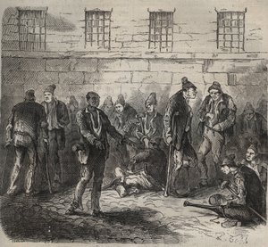 Svaga krafter vid Toulon Bagne på 1800-talet. Gravyr i "Fångarnas historia från deras skapelse till idag" (1877) av Pierre Zaccone (1817-1895) (Colonia Penale - Straffkoloni). Privat samling. av Anonymous Anonymous