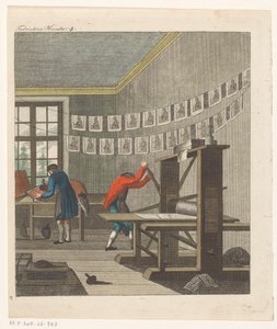 Interiör av ett tryckeri, ca 1750-1850 (gravyr) av Anonymous Anonymous