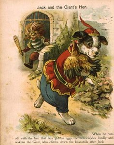 Jack och jättens höna, anonym illustration från Jack & the Beanstalk av Anonymous Anonymous