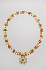 Kingdom of Baviere - Saint Hubert Order: halsband som bärs av Luitpold, Duke en Baviere (1890-1973) - Slutet av 1700-talet - Guld och Emaux - Halsband: L 122 cm; vikt 460 g (hänge ingår) - Hänge: D 7,5 cm - Privat samling av Anonymous Anonymous