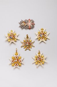 Kingdom of the Two Sicilies (Two Sicilies) - Saint January Order - Hög: juvel som består av en tallrik av Saint January Order och en tallrik av den Constantine Order of Saint George av Anonymous Anonymous