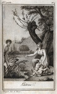 Leto, Letone, Latona, gravyr från 1819 i "Brev till Emilie om mytologi" av Charles Albert Demoustier (1760-1801). Privat samling. av Anonymous Anonymous