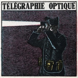 Ljussignaler: optisk telegrafi. Anonym illustration av 1925. Privat samling. av Anonymous Anonymous