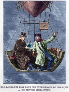 Louis-Joseph Gay-Lussac (Louis Joseph Gay Lussac) och Biot gör fysikexperiment på 4 000 meters höjd - i "Album de la Science; berömda vetenskapsmän; Stora upptäckter””” 1896. av Anonymous Anonymous