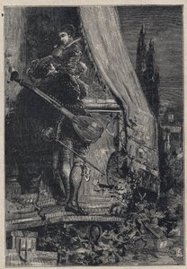 Lucrezia Borgia och Don Gaspare Aversa, greve av Procida - gravyr från 