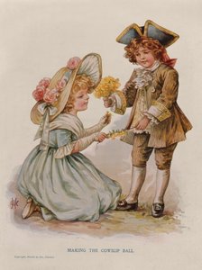 Making the Cowslip Ball, bokillustration, tidigt 1900-tal (färglitografi) av Anonymous Anonymous