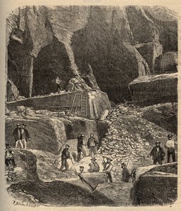 Marmorbrott i Saint-Genies (Saint Genies) - Dordogne - gravyr i "" PATRIE"" - BESKRIVNING PINTUREQUIREQUE DE LA FRANCE EN 6 VOLYER AV LUCIEN HUARD - slutet av 1800-talet av Anonymous Anonymous