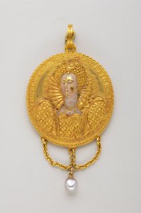 Medalje af 1589 til ære for dronning Elizabeth I. Offverse (1500-tallet) swed av Anonymous Anonymous