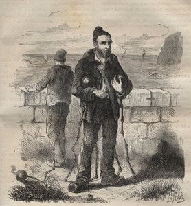 Militär dömd till fängelset i Toulon på 1800-talet. Gravyr i "Fångarnas historia från deras skapelse till idag" (1877) av Pierre Zaccone (1817-1895) (Colonia Penale - Straffkoloni). Privat samling. av Anonymous Anonymous