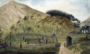 Napoleons gravplats på St. Helena - Anonym - 1833 - Akvarell på papper - 67,6x115,3 - Privat samling av Anonymous Anonymous