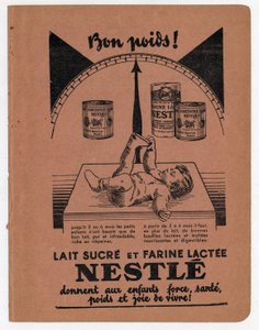 Nestlés reklam för barnsockermjölk. av Anonymous Anonymous