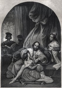 Paul III (påve från 1534 till 1549) och hans familj - Paul III (påve från 1534 till 1549) et sa famille - Gravyr de 1842 i "Histoire des popes: brott, mord, förgiftningar, parricides, äktenskapsbrott, incest... av Maurice Lachatre. Privat samling. av Anonymous Anonymous