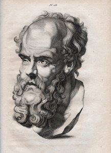 Physiognomy - Physiognomony - den grekiske filosofen Sokrates (ca 469 f.Kr.-399 f.Kr.) (Byst av Sokrates (ca 469 f.Kr.-399 f.Kr.), atensk filosof) gravyr från 1808 i "Konsten att känna människor genom fysiognomi"" av Johann Gaspar. (Gaspard) Lavater (1841- av Anonymous Anonymous