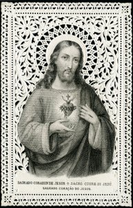 Fromma bild: Jesus med heligt hjärta (gravyr) av Anonymous Anonymous