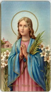 Fromma bild: Maria Goretti italiensk jungfru-martyr (kromolitografi) av Anonymous Anonymous