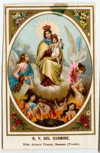 Fromma bild: Our Lady of Mount Carmel (kromolitografi) av Anonymous Anonymous