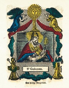 Fromma bild: Saint Gregoire I den store. Gravyr av 1800-talets Privatsamling av Anonymous Anonymous