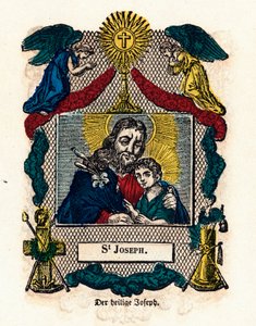 Fromma bild: Saint Joseph. Gravyr av 1800-talets Privatsamling av Anonymous Anonymous
