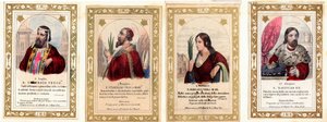 Fromma bild: "Sankt Ulrich av Augsburg, Sankt Stanislaus, Sankt Bibiana, Sankt Ladislas I av Ungern" Privat samling Kort av Anonymous Anonymous