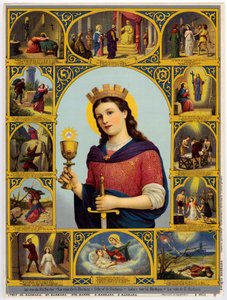 Fromma bild: Saint Barbaras liv (kromolitografi) av Anonymous Anonymous