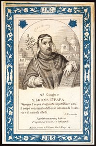 Påven Saint Leon (Leone) II (600-talet) from bild. Vykort. Början av 1900-talet. Privat samling av Anonymous Anonymous