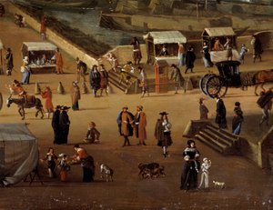 Porterstolar och handel på Pont Neuf i Paris på 1600-talet Detalj. Anonym målning. Paris, Musée Carnavalet av Anonymous Anonymous