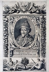 Porträtt av tsar Michel I Feodorovich av Ryssland (Michel Feodorovitch Romanov av Anonymous Anonymous