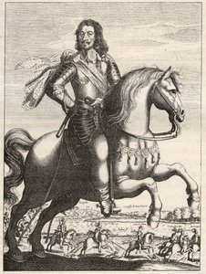 Porträtt av Bernard av Sachsen Weimar (Sachsen-Weimar) (1604-1639) med representation av tillfångatagandet av Johannes av Werth av hertig Bernard och hertig av Rohan. Gravyr från 1600-talet. Privat samling. av Anonymous Anonymous