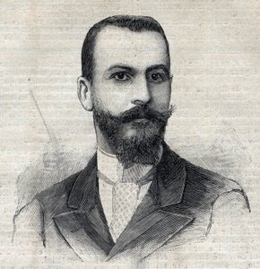 Porträtt av Casimir Maistre (1867-1957), fransk upptäcktsresande i Afrika. Gravyr i "" Le Peute Parisien"" av Anonymous Anonymous