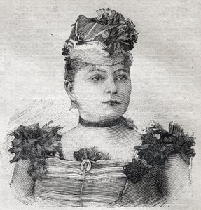 Porträtt av Eugenie Weiss, känd som Jenny Baroness of Rahden, en medlem av den bresilianska cirkustruppen och författare till boken "The novel of L