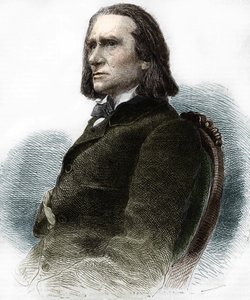 Porträtt av Franz Liszt, ungersk pianist och kompositör (1811 - 1886). av Anonymous Anonymous