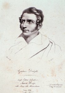 Porträtt av Gaetano Donizetti (gravyr av Anonymous Anonymous
