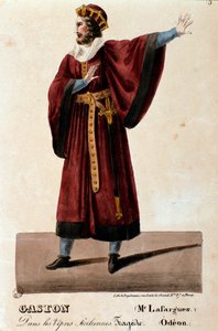 Porträtt av Gaston tolkat av Lafargues i The Sicilian Vespers (I vespri siciliani) opera av Giuseppe Verdi av Anonymous Anonymous