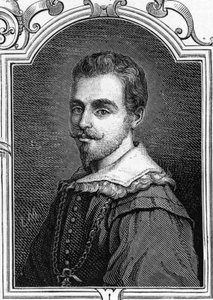 Porträtt av Giulio Cesare Procaccini (1574-1625) italiensk målare. Gravyr av 1859 i "" gallerierna i Europa - Italien "" av armengaud. Privat samling. av Anonymous Anonymous