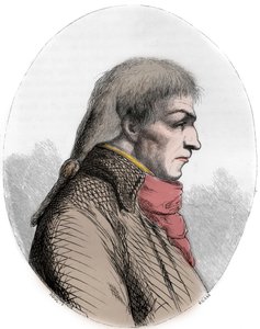 Porträtt av Joseph Le Bon (1765-95) Fransk politiker - Porträtt av Guislain Francois Joseph Le Bon (1765-1795), fransk revolutionär - Gravyr från 1863 i "Den röda boken - Histoire De L