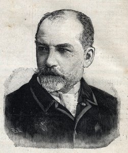 Porträtt av Leon Bonnat (1833-1922), fransk målare vid den tiden president för Societe des Artistes Français. Gravyr i "" Le Peute Parisien"" av Anonymous Anonymous