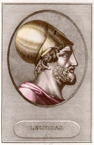 Porträtt av Leonidas 1:a, kung av Sparta från - 491 a - 480. Gravyr. Privat samling. av Anonymous Anonymous