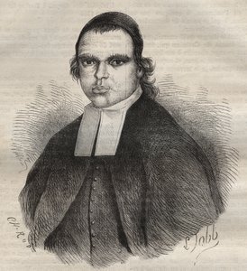 Porträtt av Louis Bonafous, i religionen broder Leotade, anklagad för våldtäkt och mord. Han dog i Toulon Bagne den 27 jan. 1850. Gravyr i "Fångarnas historia från deras skapelse till våra dagar" (1877) av Pierre Zaccone (1817-1895) (Colonia Penale - Pe av Anonymous Anonymous