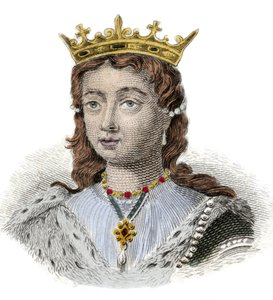 Porträtt av Margarita av Anjou, drottning av England (1429-1482) Gravyr från 1800-talet. Milanese av Anonymous Anonymous