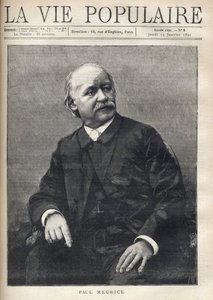 Porträtt av Paul Meurice (1818-1905), fransk författare. Gravyr i "Populärt liv"" av Anonymous Anonymous