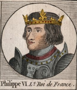 Porträtt av Philippe VI av Valois (1294 - 1350), kung av Frankrike - Filip VI av Valois (1293-1350) kung av Frankrike - gravyr från "Instruction sur l