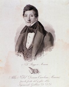 Porträtt av Ruggero Manna (gravyr av Anonymous Anonymous
