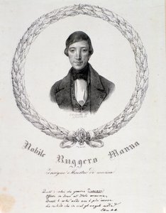 Porträtt av Ruggero Manna (litografi) av Anonymous Anonymous