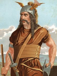 Porträtt av Spartacus. Slavhuvud gjorde uppror mot Rom (död 71 f.Kr.). efter hombres y Mujeres celebres. Barcelona 1877. av Anonymous Anonymous