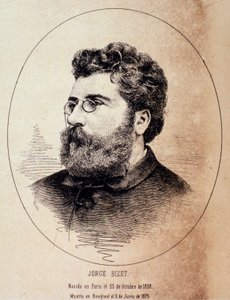 Porträtt av den engelske kompositören Georges Bizet (teckning efter fotografi av Anonymous Anonymous