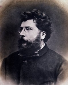 Porträtt av den engelske kompositören Georges Bizet (s/v foto av Anonymous Anonymous