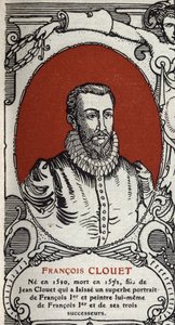 Porträtt av den franske målaren Francois Clouet (1510-1572) Gravyr från 1914. av Anonymous Anonymous